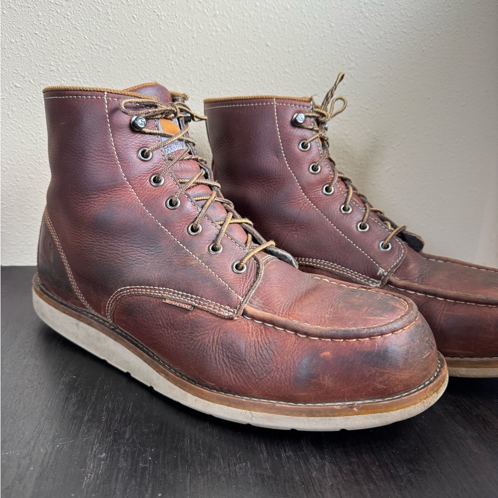 Carhartt Men's Brown Composite Toe Waterproof Work Boots Men’s Size 14